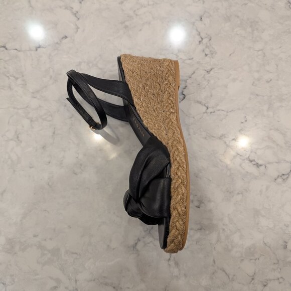 STUART WEITZMAN Playa Knotted Leather Espadrille Wedge Sandals - Size 10 - Picture 10 of 12